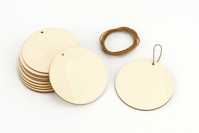 Suspensions rondes en bois - Supports de Noël - 10doigts.fr