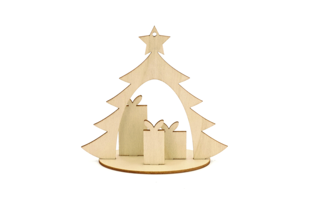 Suspensions sapin en bois à monter - Décorations de Noël en bois à décorer - 10doigts.fr