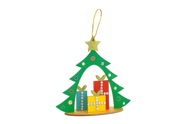 Suspensions sapin en bois - création - Décorations de Noël en bois à décorer - 10doigts.fr