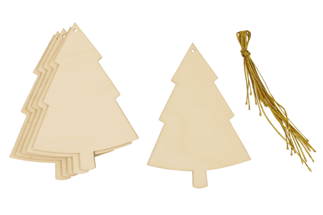 Suspensions sapins en bois - Supports de Noël - 10doigts.fr