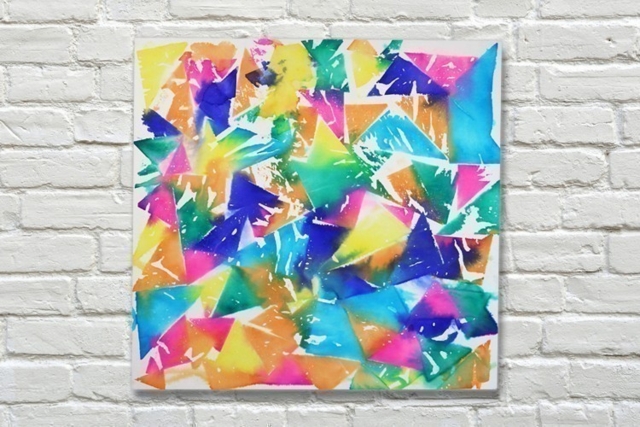 Tableau avec du papier de soie mouillé - Accessoires de peintures - 10doigts.fr