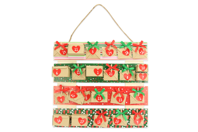 tableau calendrier de l'avent - Plaque de porte en bois à décorer - 10doigts.fr