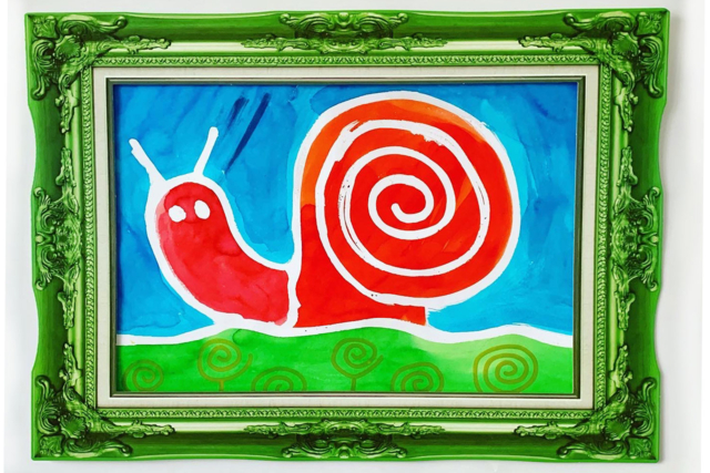 tableau escargot encadré - Cadres en carton - 10doigts.fr