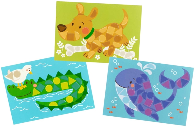 tableau gommette crocodile baleine chien - Kits créatifs avec gommettes : le plein d’idées pour les petits artistes - 10doigts.fr
