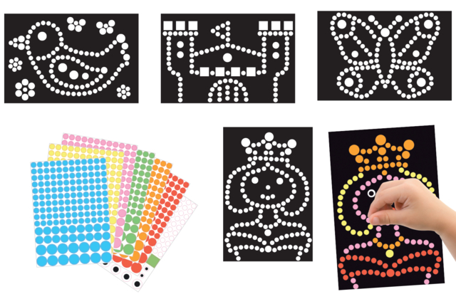 tableau gommettes fantaisie - Kits carteries - 10doigts.fr