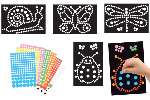 tableau gommettes insecte - Kits carteries - 10doigts.fr