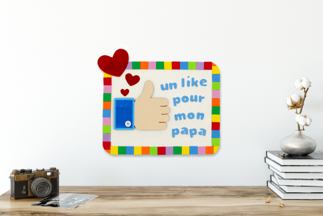 Tableau LIKE pour la fête des pères - Mosaïques papier, mousse - 10doigts.fr