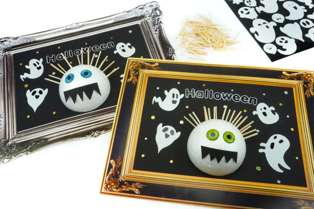 Tableau monstre Halloween - Boules en polystyrène - 10doigts.fr