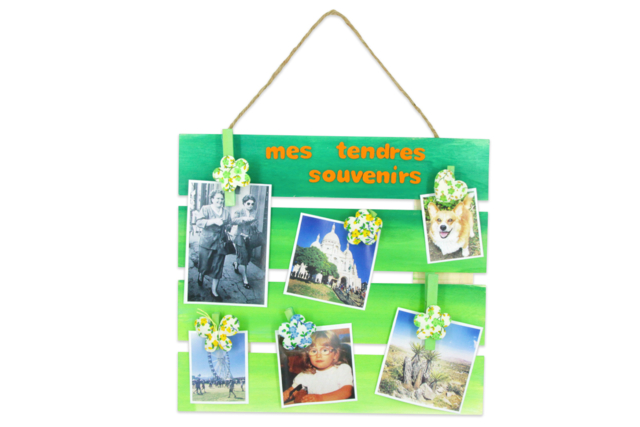 tableau palette pèle mèle - Plaque de porte en bois à décorer - 10doigts.fr