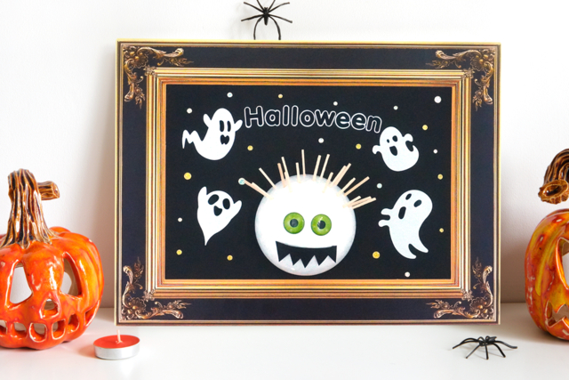 Tableau petits monstres - Strass autocollants - 10doigts.fr