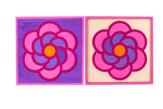 tableau puzzle fleurs en bois - Puzzles - 10doigts.fr