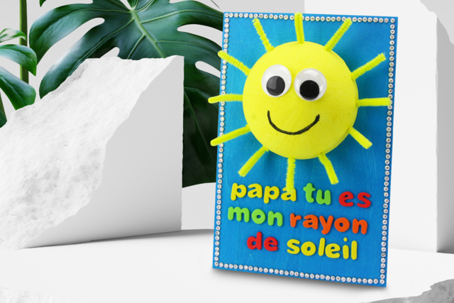Tableau soleil 3D pour la fête des pères - Boules en polystyrène - 10doigts.fr
