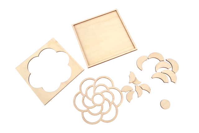 Tableaux fleurs en bois avec cadre - Puzzles - 10doigts.fr