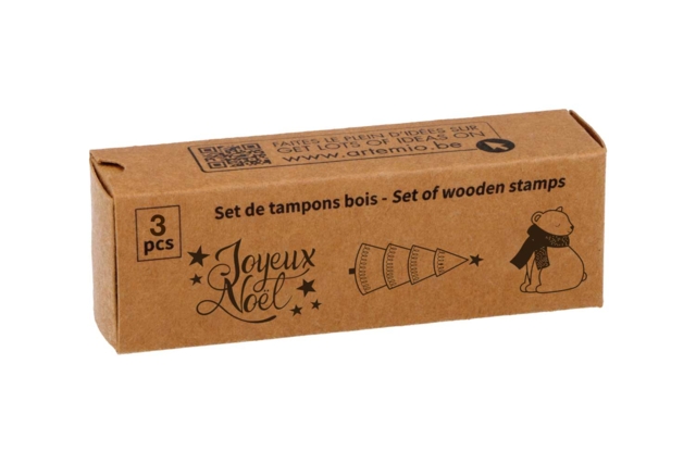 Tampons bois artemio Noel - 3 pièces - Tampons pour encres et peintures : la créativité à l'infini - 10doigts.fr