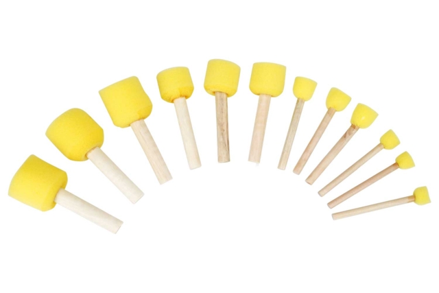 tampons en mousse jaune - Tampons mousse, éponges - 10doigts.fr