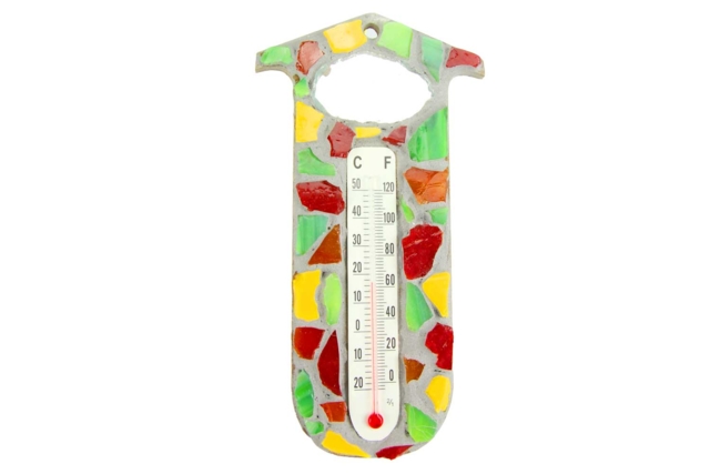 thermomètre mosaiques verre - Mosaïques en verre - 10doigts.fr