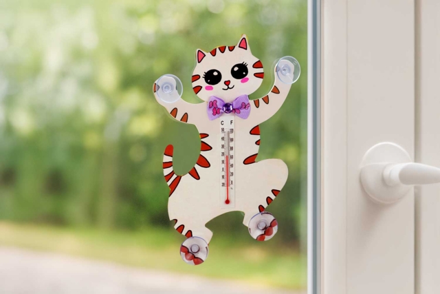 Thermomètres chats - 4 pièces - Kits animaux et nature : créez votre propre univers sauvage - 10doigts.fr