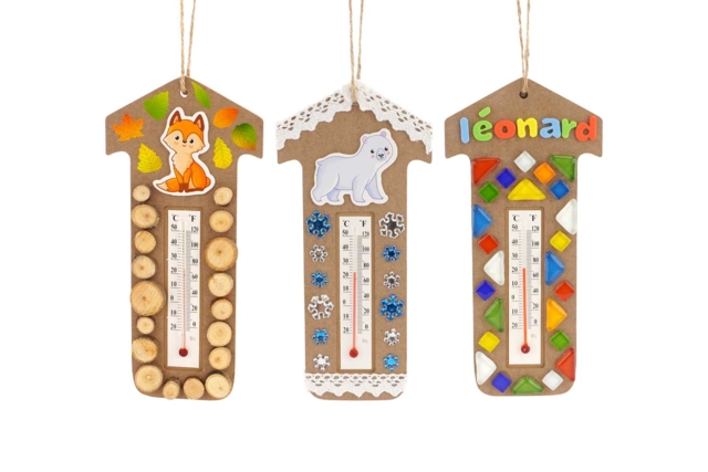 thermomètres maison en bois à fabriquer - Objets en bois à décorer pour la maison - 10doigts.fr