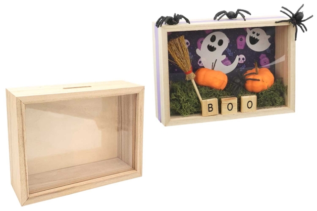 Tirelire Bois Plexiglas - Objets en bois à décorer pour le bureau - 10doigts.fr