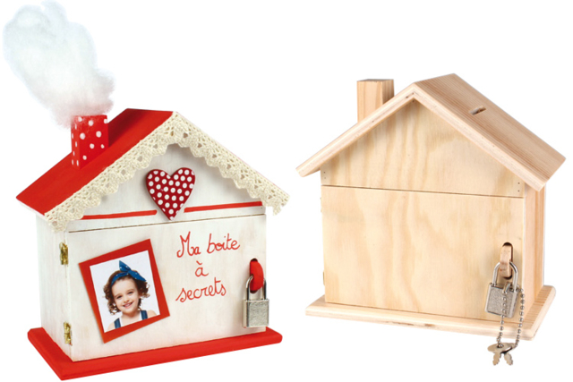Tirelire maison en bois - Objets en bois à décorer pour la maison - 10doigts.fr