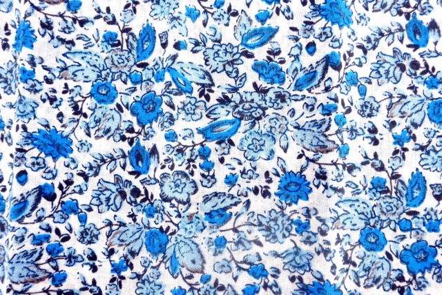 tissu coton liberty bleu - Coupons de tissus - 10doigts.fr