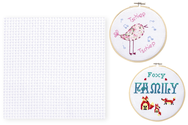 toile aida broderie - Tambours et toiles à broder - 10doigts.fr
