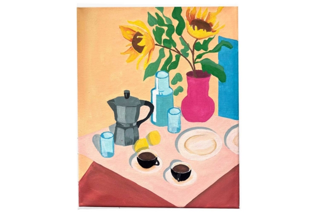Toile imprimée à peindre - Le petit déjeuner - Peinture aux numéros : découvrez l'art du tableau numéroté pour tous - 10doigts.fr