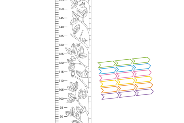 Toise à colorier en carte forte - 1 mètre - Livres de coloriage et dessins : pour apprendre et s'évader - 10doigts.fr