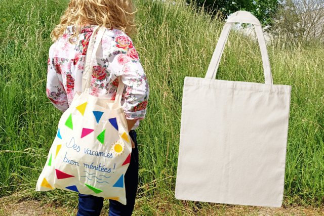 Tote bag à décorer (cadeau maitresse) - Feuilles de feutrine - 10doigts.fr