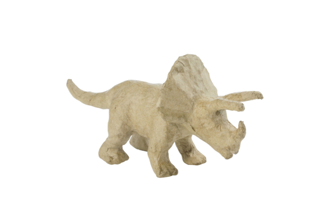 Triceratops en papier mâché  - Animaux en carton - 10doigts.fr