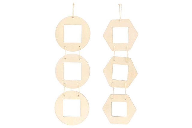 Trios de cadres photo - 2 sets (6 cadres) - Cadres photo en bois à décorer - 10doigts.fr