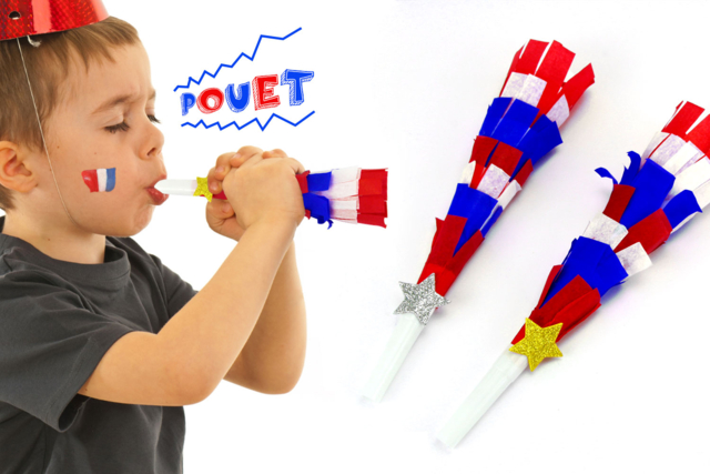 Trompette de supporter : Équipe de France - Gommettes de Noël : autocollants et stickers créatifs pour enfants - 10doigts.fr