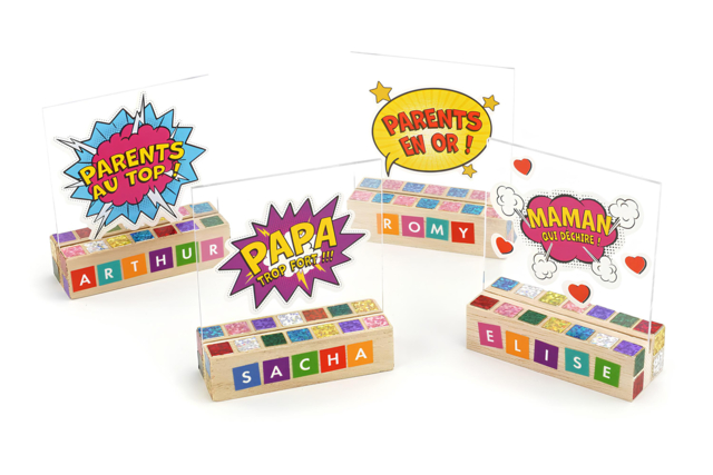 Trophée super parents - Strass autocollants - 10doigts.fr