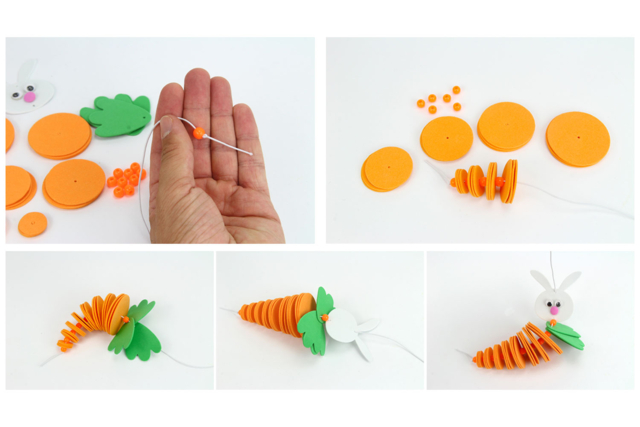 TUTO LAPIN CAROTTE - Kits créatifs Pâques - 10doigts.fr