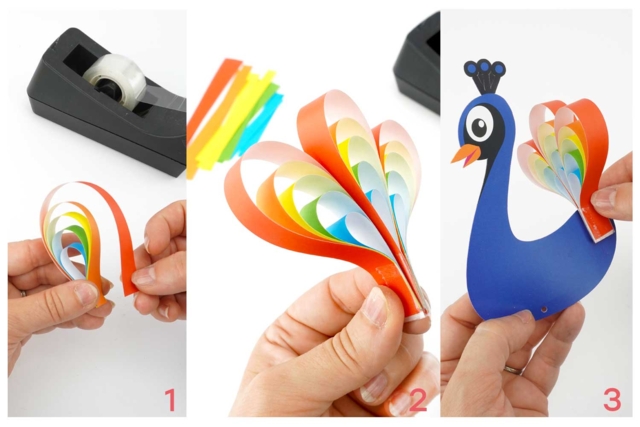 tuto paon en papier - Kits clés en main - 10doigts.fr