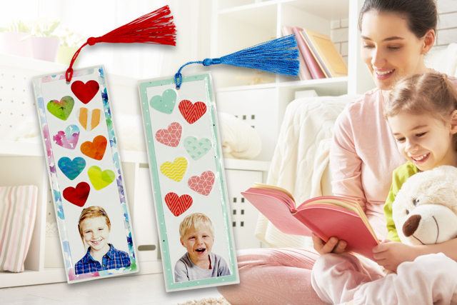 Un joli marque-page pour Papa et Maman - Pompons pour bricolage créatif - 10doigts.fr
