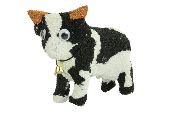 vache en papier maché - Animaux en carton - 10doigts.fr