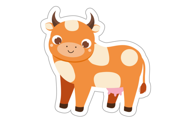 vache - Des gommettes animaux pour créer et apprendre dès la maternelle - 10doigts.fr