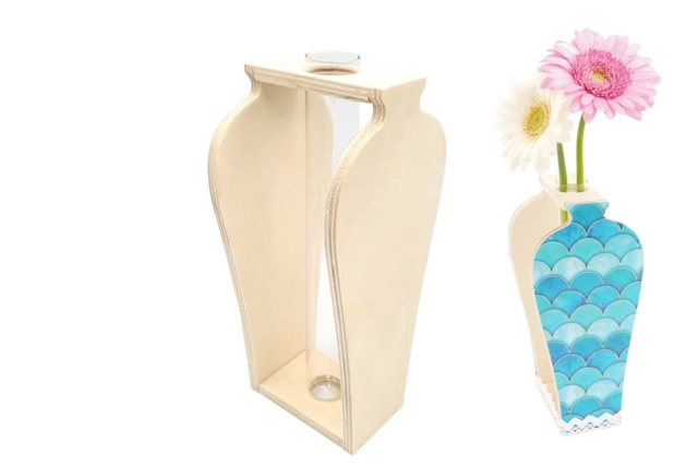 vase bois amphore decorer - Objets pour le bureau : personnalisez votre espace de travail - 10doigts.fr
