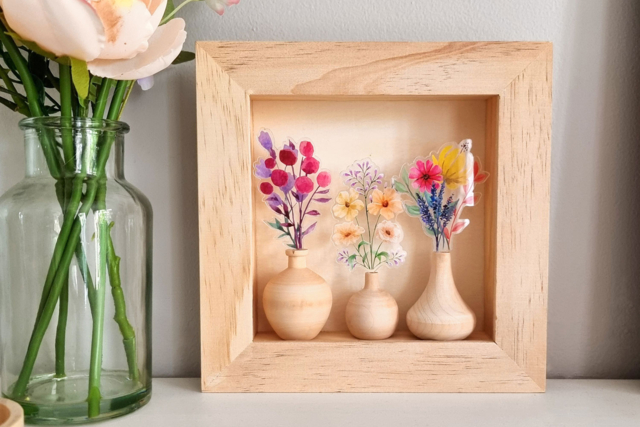 vase bouquet cadre - Vases et soliflores à décorer - 10doigts.fr