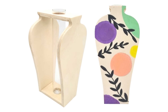 Vase en bois et soliflore - Objets pour le bureau : personnalisez votre espace de travail - 10doigts.fr