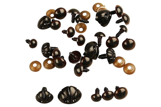 Yeux et nez pour peluche - 12 pièces - Yeux mobiles - 10doigts.fr