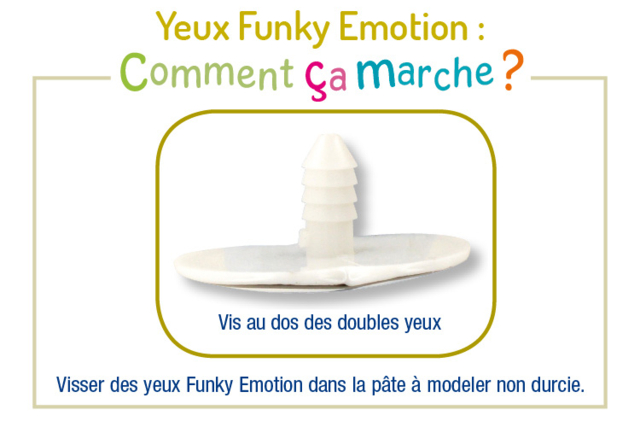 Yeux Funky Emotion - Accessoires pour pâtes à modeler - 10doigts.fr