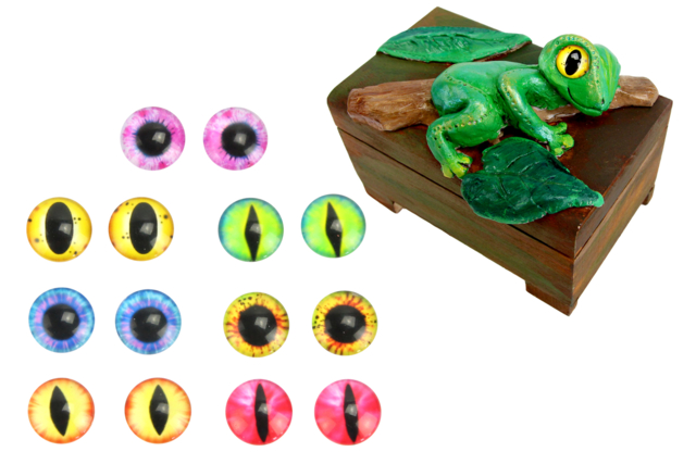 yeux verre grenouille - Yeux mobiles - 10doigts.fr