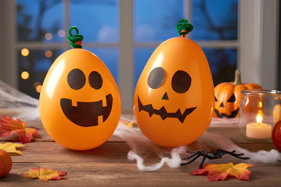 Citrouille d'Halloween avec un ballon